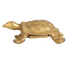 Brass Tortoise Engraved with Vastu Yantra