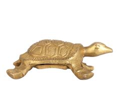 Brass Tortoise Engraved with Vastu Yantra
