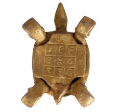 Brass Tortoise Engraved with Vastu Yantra