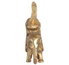 Brass Male and Female Elephant Meeting Statue