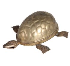 Engraved Brass Turtle Statue For Good Luck