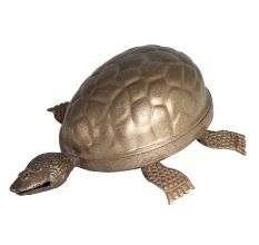 Embellished Brass Turtle Figurine For Decor