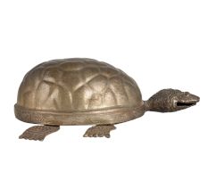 Embellished Brass Turtle Figurine For Decor