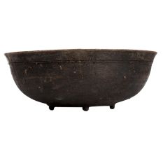 Large Brass Holy Bowl in South Indian Art