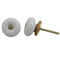 White Purple Ceramic Crackle Knob