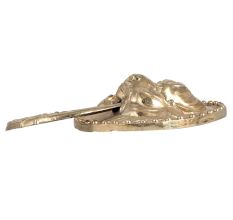 Handmade Brass Lion Towel Hanger in Chinese Art