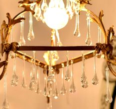 Clear Glass Chandelier Drop Ornaments - Christmas Tree Ornaments - Set of 20