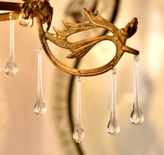 Clear Glass Chandelier Drop Ornaments - Christmas Tree Ornaments - Set of 20