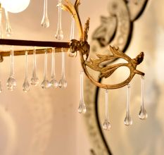 Clear Glass Chandelier Drop Ornaments - Christmas Tree Ornaments - Set of 20