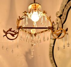 Clear Glass Chandelier Drop Ornaments - Christmas Tree Ornaments - Set of 20