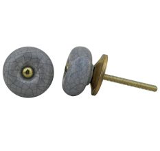 Grey Crackle Ceramic Cabinet Knob