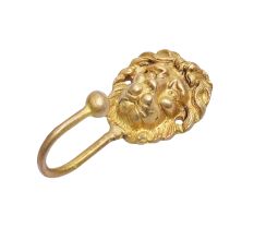 Farmhouse Decor Single  Brass Lion Face Hook
