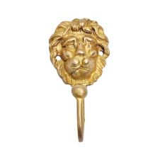 Farmhouse Decor Single  Brass Lion Face Hook