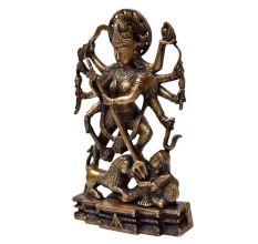Brass Statue Of Mahishasura-Mardini Goddess Durga