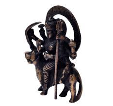 Brass Statue Of Durga Maa Or Sherawali Mata Devi In Dark Finish