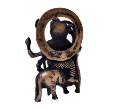 Brass Statue Of Durga Maa Or Sherawali Mata Devi In Dark Finish