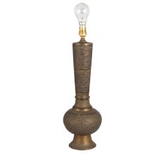 Brass Surahi Lamp with Shade for Decoration