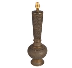 Brass Surahi Lamp with Shade for Decoration