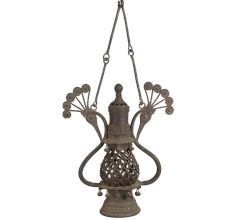 Vintage Brass Hanging Jali Pot for Decor