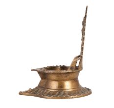 Handmade Brass Radha Krishna Oil Lamp for Pooja