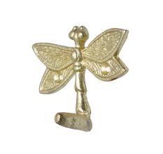 Golden Iron Dragonfly Key Wall Hooks
