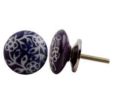 Purple Etched Flat Knob