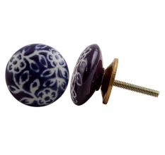 Purple Etched Flat Knob