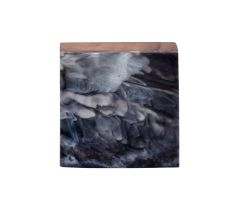 Handmade Dark Grey Wooden and Resin Square Dresser Knobs