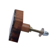 Handmade Dark Grey Wooden and Resin Square Dresser Knobs