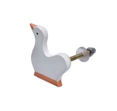 Handmade White Wooden Duck Cabinet Knobs