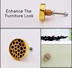 Handmade Brown Wooden Round Drawer Knobs