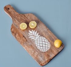 Pineapple Carved Wooden Chopping Board for Meat, Veggies and Fruits