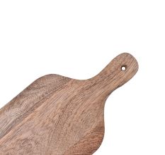 Wooden Chopping Board with Handle and Floral Border