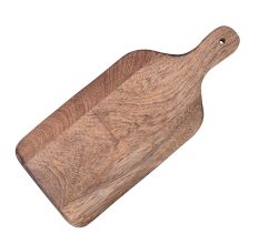 Wooden Chopping Board with Handle and Floral Border