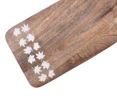 Wooden Chopping Board With Handle and Twin Floral Border