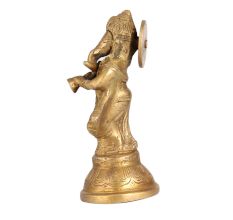 Handmade Brass Lord Ganesha Playing Trumpet