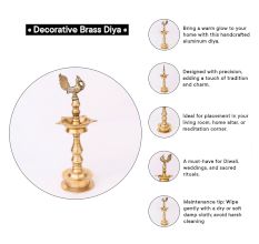 Brass Peacock Oil Lamp for Worship