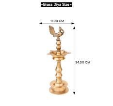 Brass Peacock Oil Lamp for Worship