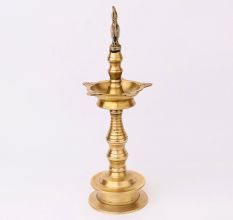 Brass Peacock Oil Lamp for Worship