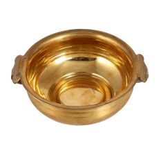 Plain Golden Brass Bowl in Antique Finish