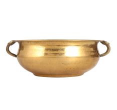 Plain Golden Brass Bowl in Antique Finish