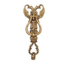 Victorian-style Ornate Brass Engraved Knocker