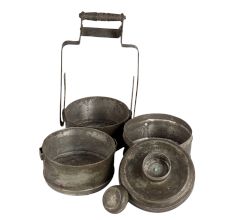Vintage Brass Lunch Box or Dabba for Decoration