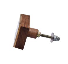 Handmade Brown Wooden and Resin Square Cabinet Knobs