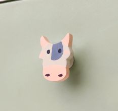 Multicolor Wooden Cow Face Dresser Knobs