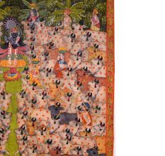 Pichwai Cow Painting  Of  Shreenathji On Sharad Purnima