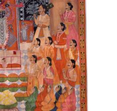 Sreenathji Pichwai Design Painting Of Aarti With Followers