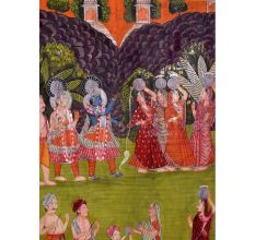 Pichwai Art Paiting Of Krishan Teasing Gopies