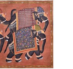 Classic Handmade Indian 4 Elephants Painting