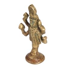 Small Brass Lord Vishnu Statue for Worship